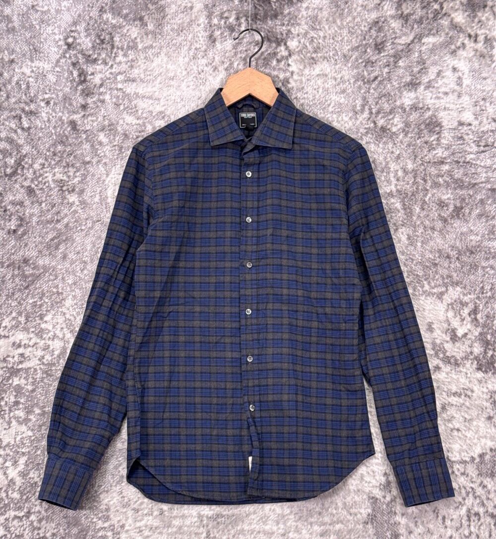 Todd Snyder Shirt Small Mens Blue Plaid Long Sleeve Casual Button Flannel